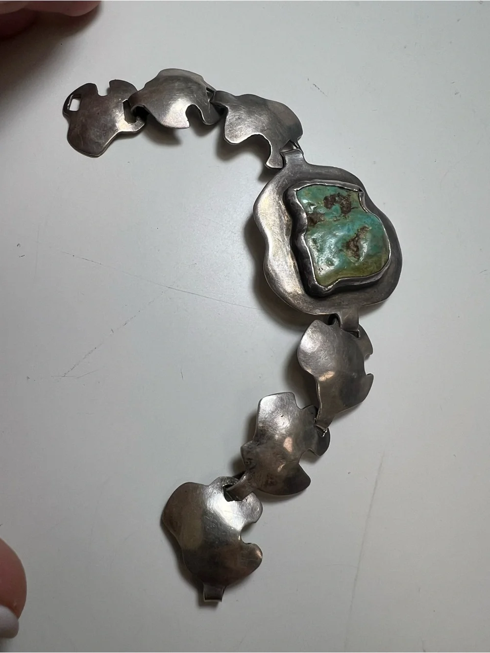 Sterling Silver Bracelet with Turquoise Stone - Picture 10 of 16